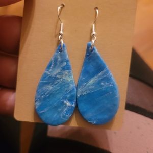 Polymer clay quartz effect earrings